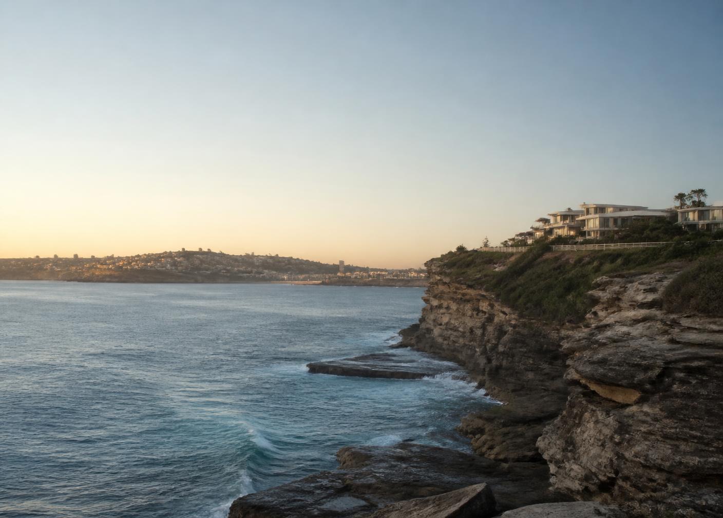 Coastline in Sydney's Eastern Suburbs at sunrise